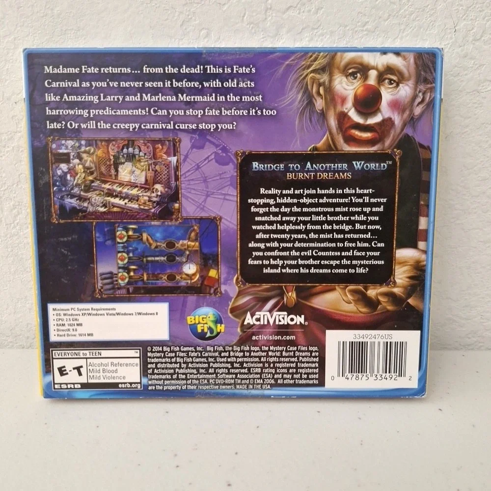 Mystery Case Files: Fate's Carnival PC DVD-ROM Hidden Object Game Big Fish Games